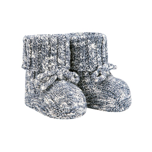 [2939/4-159-U] Marled Baby Bootie (159 Heather Blue)