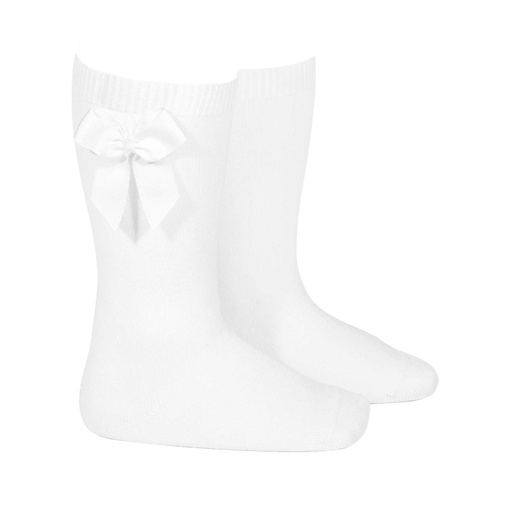 Knee Sock W/ Side Grosgrain Bow