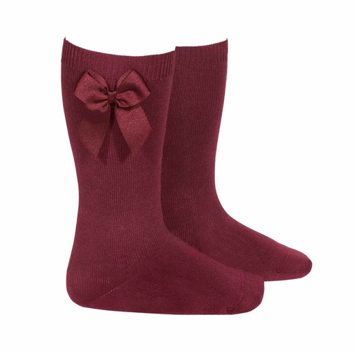 Knee Sock W/ Side Grosgrain Bow
