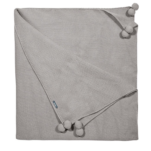 Garter Stitch Blanket W/ Pom Poms