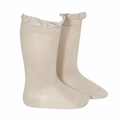 Knee Sock W/ Lace Trim