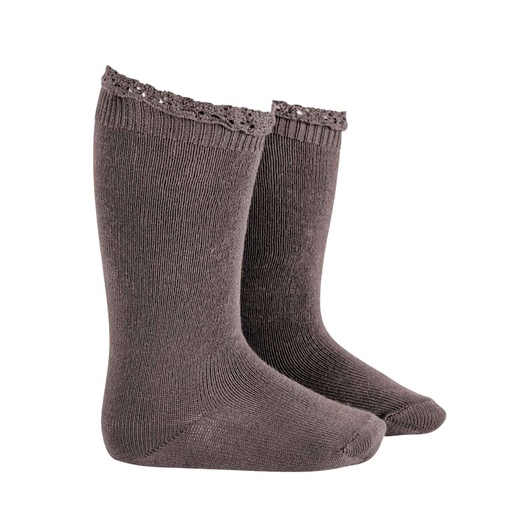 Knee Sock W/ Lace Trim