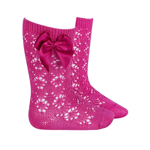 Patterned Crochet Knee Sock W/ Bow