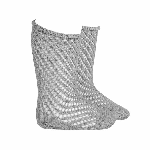 Slant Stripe Crochet Knee Sock