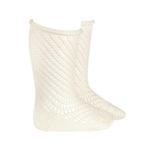 Slant Stripe Crochet Knee Sock