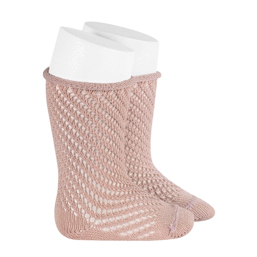 Slant Stripe Crochet Knee Sock