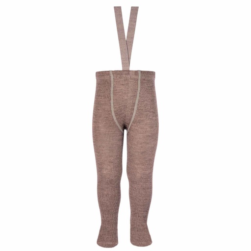 Wool Blend Tights W/ Suspenders