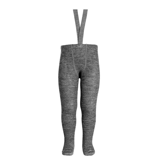Wool Blend Tights W/ Suspenders