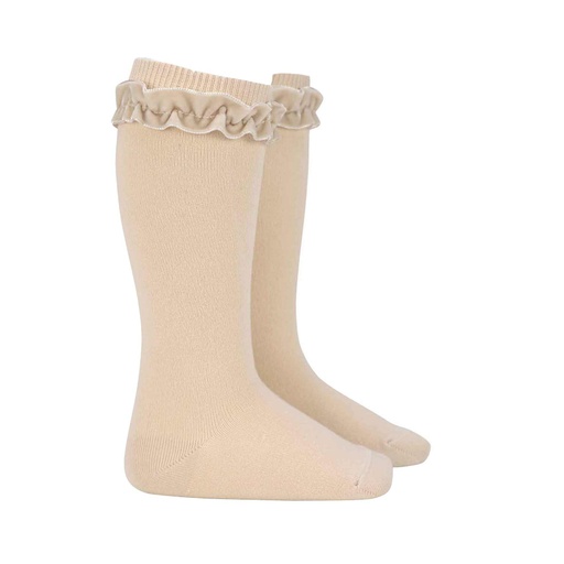 Knee Sock W/ Velvet Ruffle