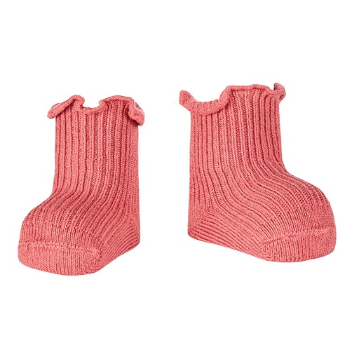 Ribbed Ruffled Trim Sock