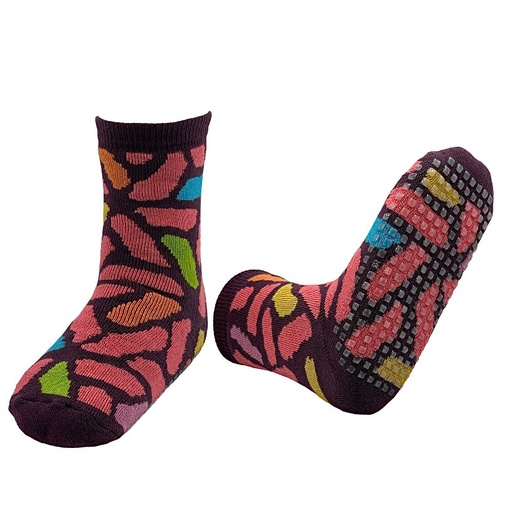 Abstract Print Non-Skid Terry Sock