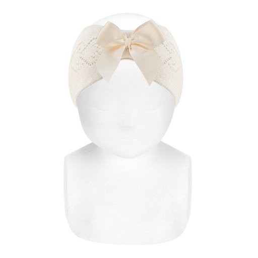 Wool Blend Openwork Headband W/ Bow