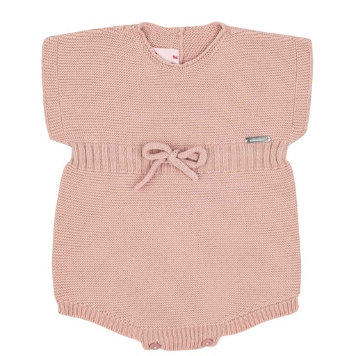 Garter Stitch Romper W/ Ribbed Waist