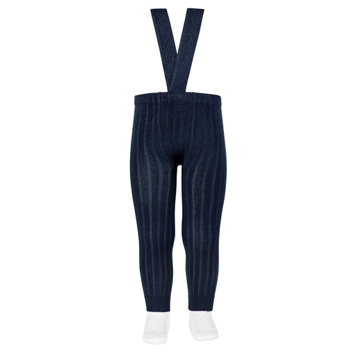 Ribbed Footless Tights W/ Suspenders