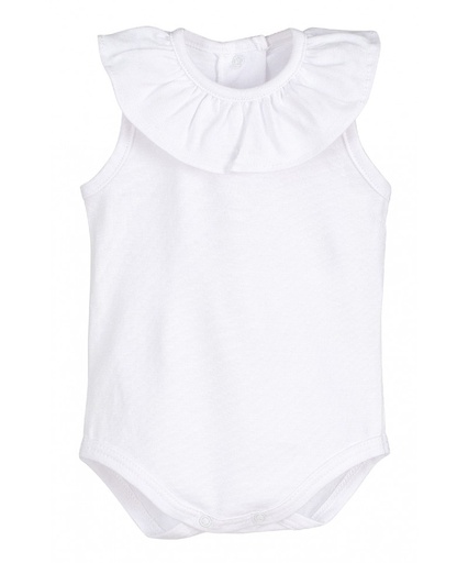 Ruffled Collar Sleeveless Bodysuit
