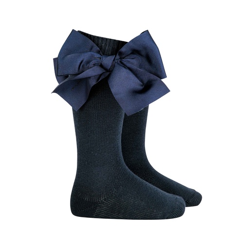 Knee Sock W/ Large Grosgrain Bow