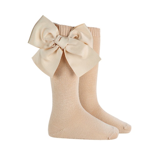 Knee Sock W/ Large Grosgrain Bow