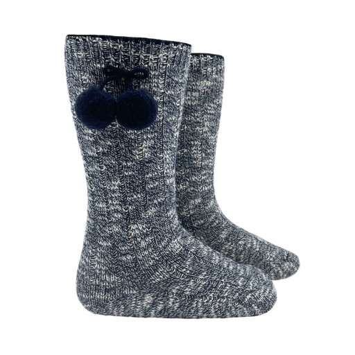 Marled Pom Pom Knee Sock