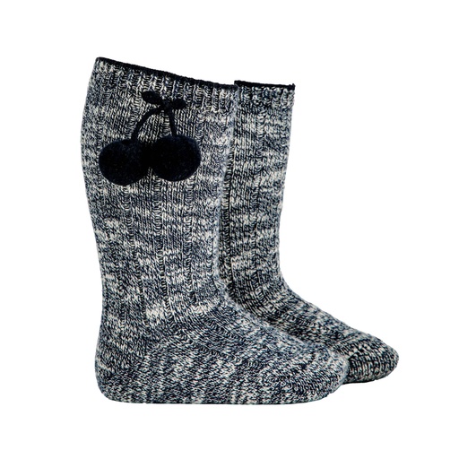 Marled Pom Pom Knee Sock