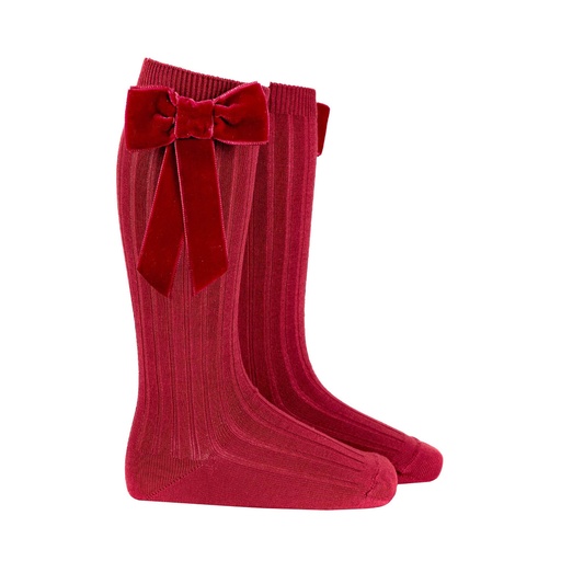 Velvet Bow Knee Sock