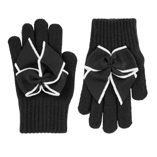 Gloves w/ Contrast Color Trim Bow
