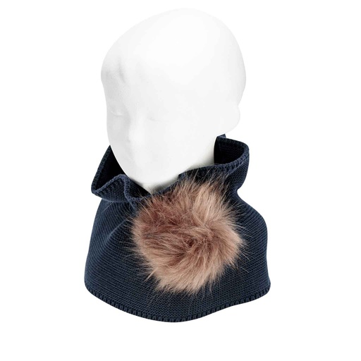 Neck Wrap W/ Faux Fur Pom Pom