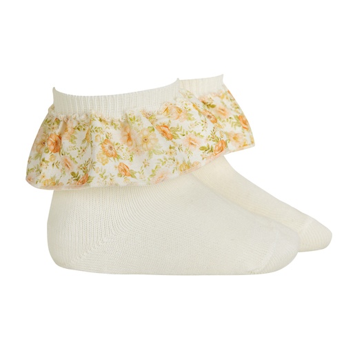 Sock W/ Liberty Print Ruffle
