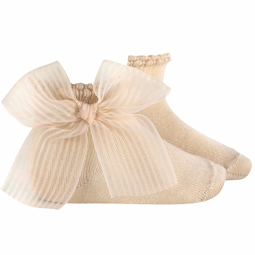 Sock W/ Sheer Striped Bow