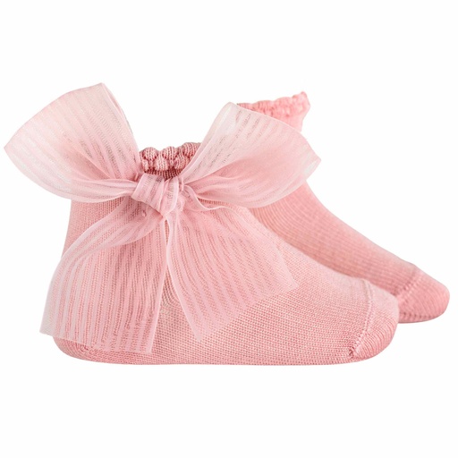 Sock W/ Sheer Striped Bow