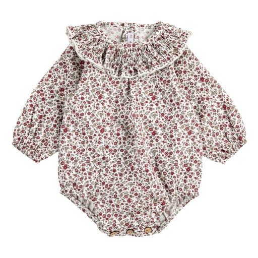 Ruffle Collar Floral Bodysuit