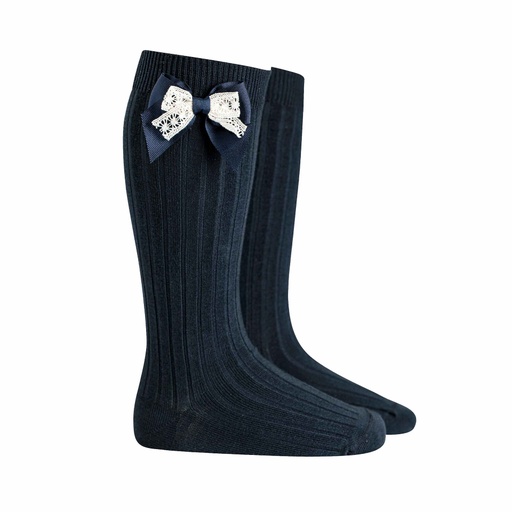 Lace Bow Knee Sock