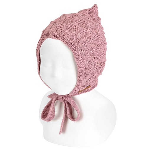 Merino Wool Blend Openwork Elf Bonnet